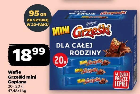Wafle Mini 20x20 g promocja w Netto