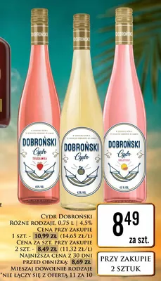 Cydr Dobroński Grejpfrut promocja w Dino
