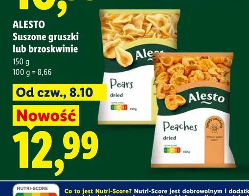 Suszone gruszki Alesto promocja w Lidl