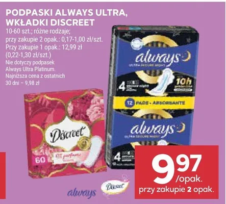 Wkładki Discreet promocja w Stokrotka