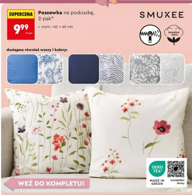 Poszewka na poduszkę 2-pak promocja w Biedronka