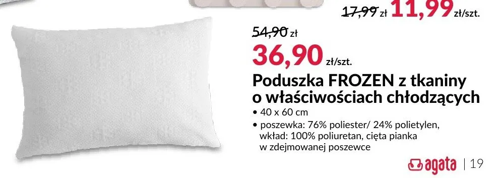 Poduszka FROZEN z tkaniny o właściwościach chłodzących promocja w Salony Agata