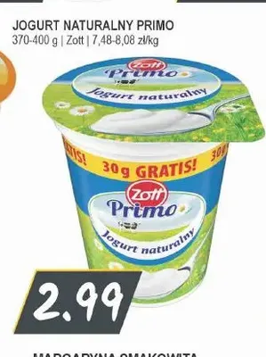 Jogurt naturalny Zott Primo promocja w Słoneczko