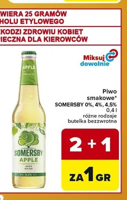 Piwo smakowe Somersby Apple promocja w Carrefour Express