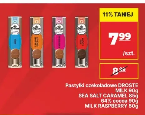 Pastylki czekoladowe Milk Raspberry Droste promocja w API Market