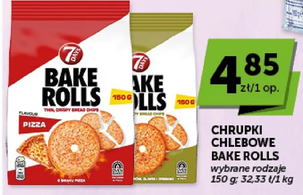 Chrupki chlebowe Bake Rolls Pizza 7 Days promocja w ABC