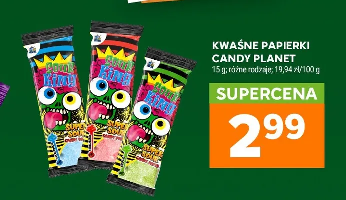 Kwaśne papierki Candy Planet promocja w Stokrotka