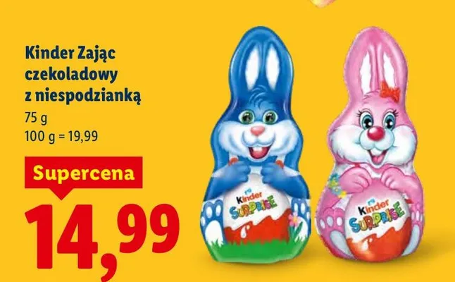 Zając czekoladowy z niespodzianką 75 g promocja w Lidl