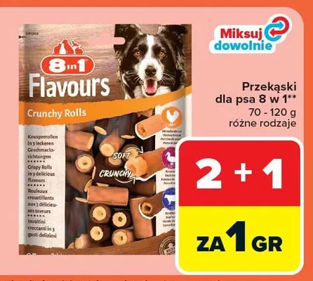 Przekąski dla psa 8 w 1 różne rodzaje promocja w Carrefour Market