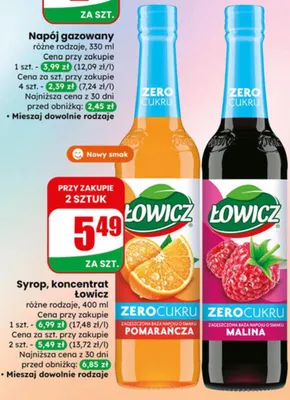 Syrop, koncentrat różne rodzaje promocja w Dino