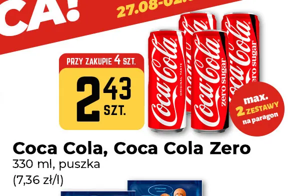 Napój gazowany Coca-Cola Zero promocja w Społem Częstochowa