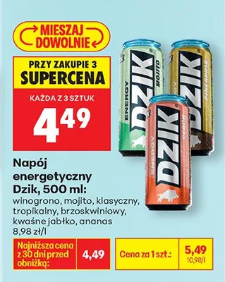 Napój energetyczny winogrono promocja w Biedronka