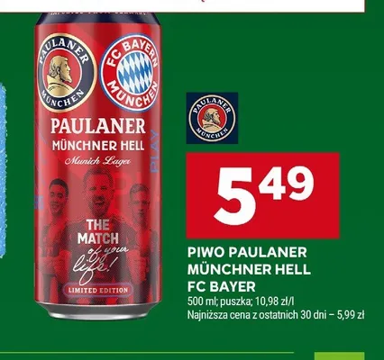 Piwo Paulaner Münchner Hell FC Bayer promocja w Stokrotka