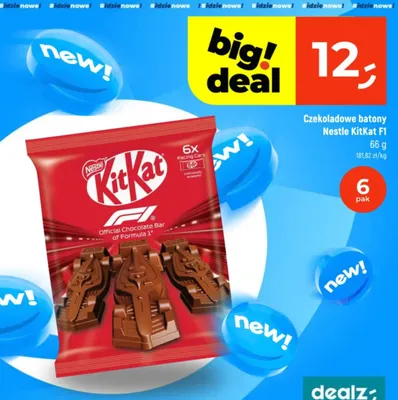 Batony czekoladowe Kitkat F1 promocja w Dealz