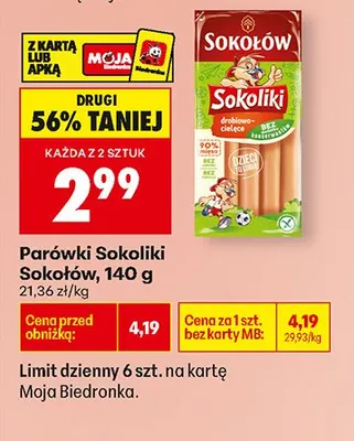 Parówki Sokoliki promocja w Biedronka