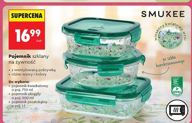 Pojemnik szklany na żywność promocja w Biedronka