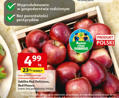 Jabłka Red Delicious, Red Pinova promocja w Auchan