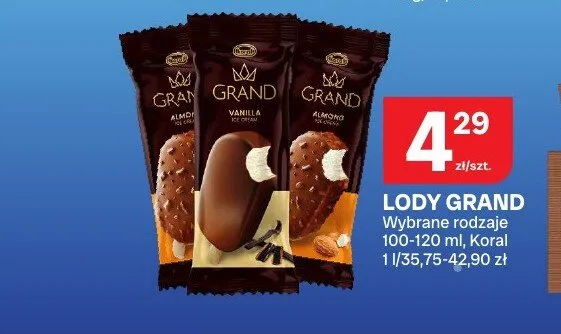 Lody na patyku Grand Almond promocja w Chorten