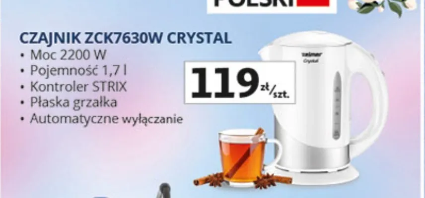 Czajnik ZCK7630W Crystal promocja w Auchan