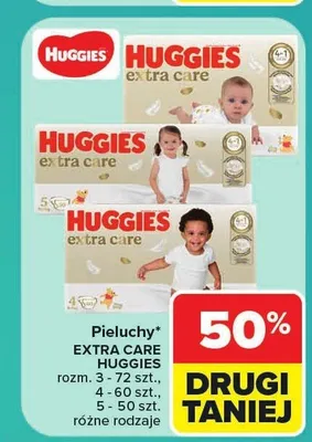 Pieluchy Huggies Extra Care rozm. 5 promocja w Carrefour