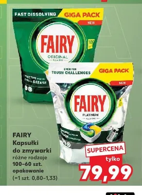 Kapsułki do zmywarki Fairy Platinum promocja w Kaufland