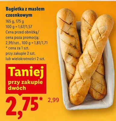 Bagietka z masłem czosnkowym promocja w Lidl