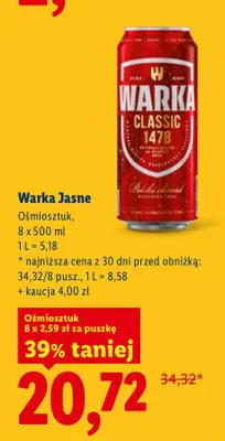 Piwo Jasne 8-pak promocja w Lidl
