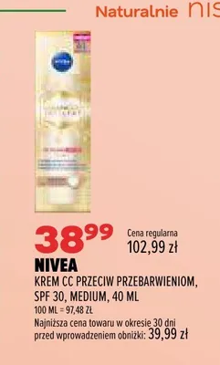 Krem CC przeciw przebarwieniom SPF 30 Medium Nivea promocja w Drogerie Natura