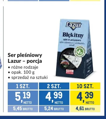 Ser pleśniowy Lazur porcja promocja w Makro