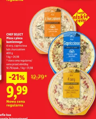 Pizza z pieca kamiennego z kurczakiem Chef Select promocja w Lidl
