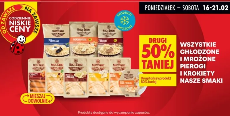 Wszystkie chłodzone pierogi, krokiety promocja w Biedronka