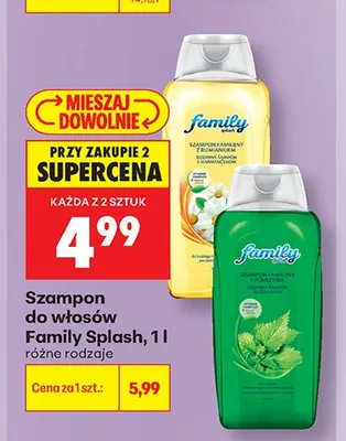 Szampon do włosów Family Splash z rumiankiem promocja w Biedronka