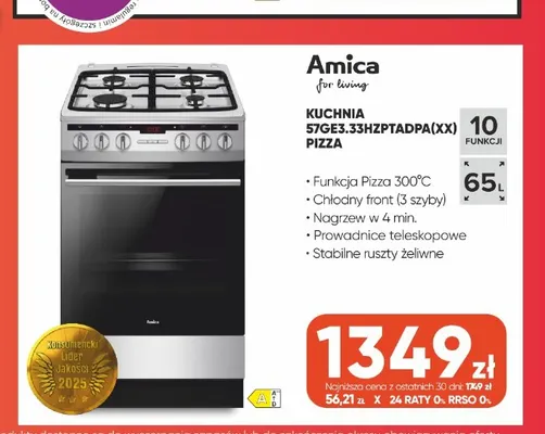 Kuchnia Amica 57GE3,33HZPTADPA(XX) Pizza promocja w Max Elektro
