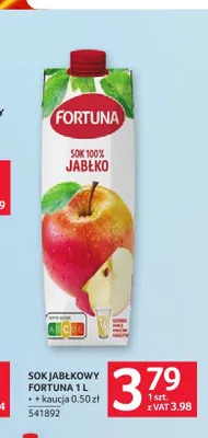 Sok jabłkowy Fortuna 100% promocja w Selgros