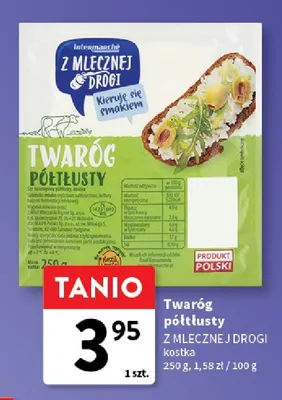 Twaróg półtłusty kostka Z Mlecznej Drogi promocja w Intermarche