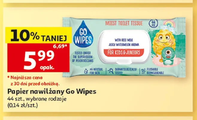 Papier nawilżany Go Wipes promocja w Auchan