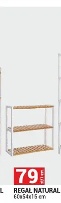 Regał naturalny 60x54x15 cm promocja w Merkury Market