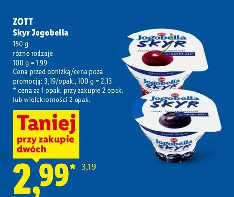 Jogurt Skyr Jogobella promocja w Lidl