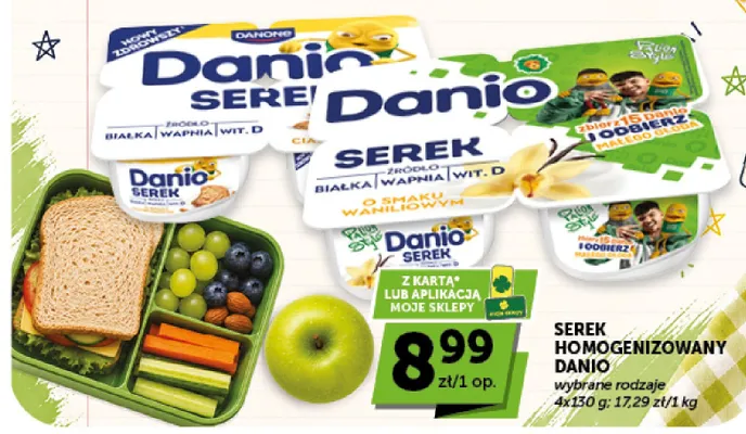 Serek homogenizowany Danio o smaku ciasteczkowym 4-pak promocja w ABC