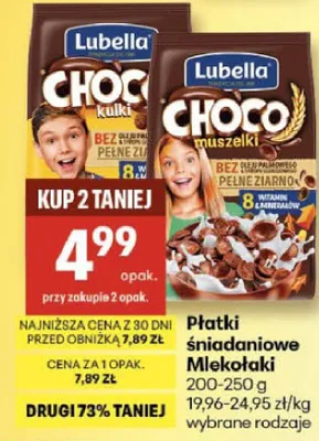 Płatki śniadaniowe Choco kulki Lubella promocja w Delikatesy Centrum