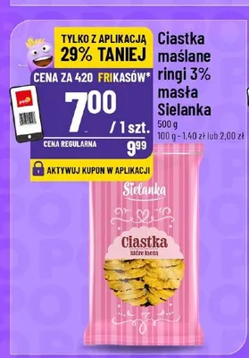 Ciastka maślane ringi 3% masła Sielanka promocja w POLOmarket
