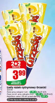 Lody rożek cytrynowy Grześki promocja w Dino