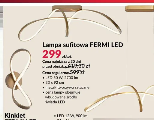 Lampa sufitowa Fermi LED promocja w Salony Agata