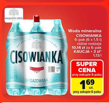Woda mineralna Cisowianka 6-pak promocja w Carrefour