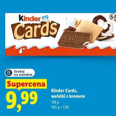 Wafelki z kremem Kinder Cards promocja w Lidl