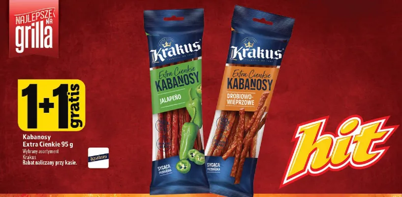 Kabanosy Extra Cienkie Krakus Drobiowo-Wieprzowe promocja w TOPAZ