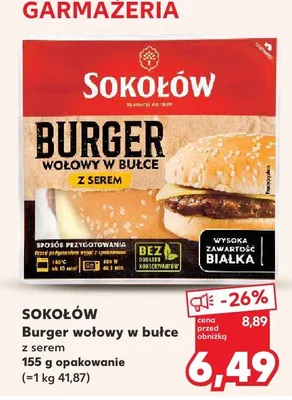 Burger wołowy w bułce z serem promocja w Kaufland