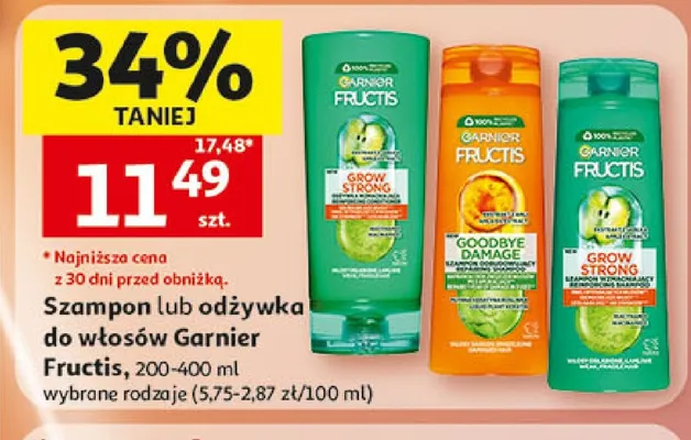 Odżywka do włosów Garnier Fructis Grow Strong promocja w Auchan