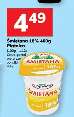 Śmietana Piątnica 18% promocja w Hitpol