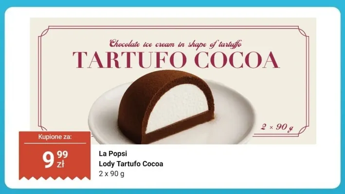 Lody La Popsi Tartufo Cocoa 2-pak 90 g promocja w Dino